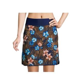 Lands' End Comfort Waist Tropical Print Swim Skirt Skort Women’s Size 2 $65 NWOT